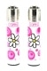 2 briquets � pierre Clipper Fleur Rose