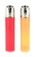 2 briquets � pierre Clipper Translucides Rouge et Orange