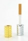 Ensemble 2 �touffoirs � cigarettes Hexagone Chrom� et Dor�