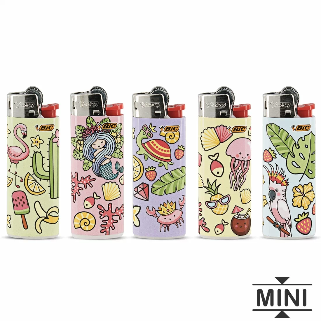 5 Briquets Bic mini � pierre Cute Colors