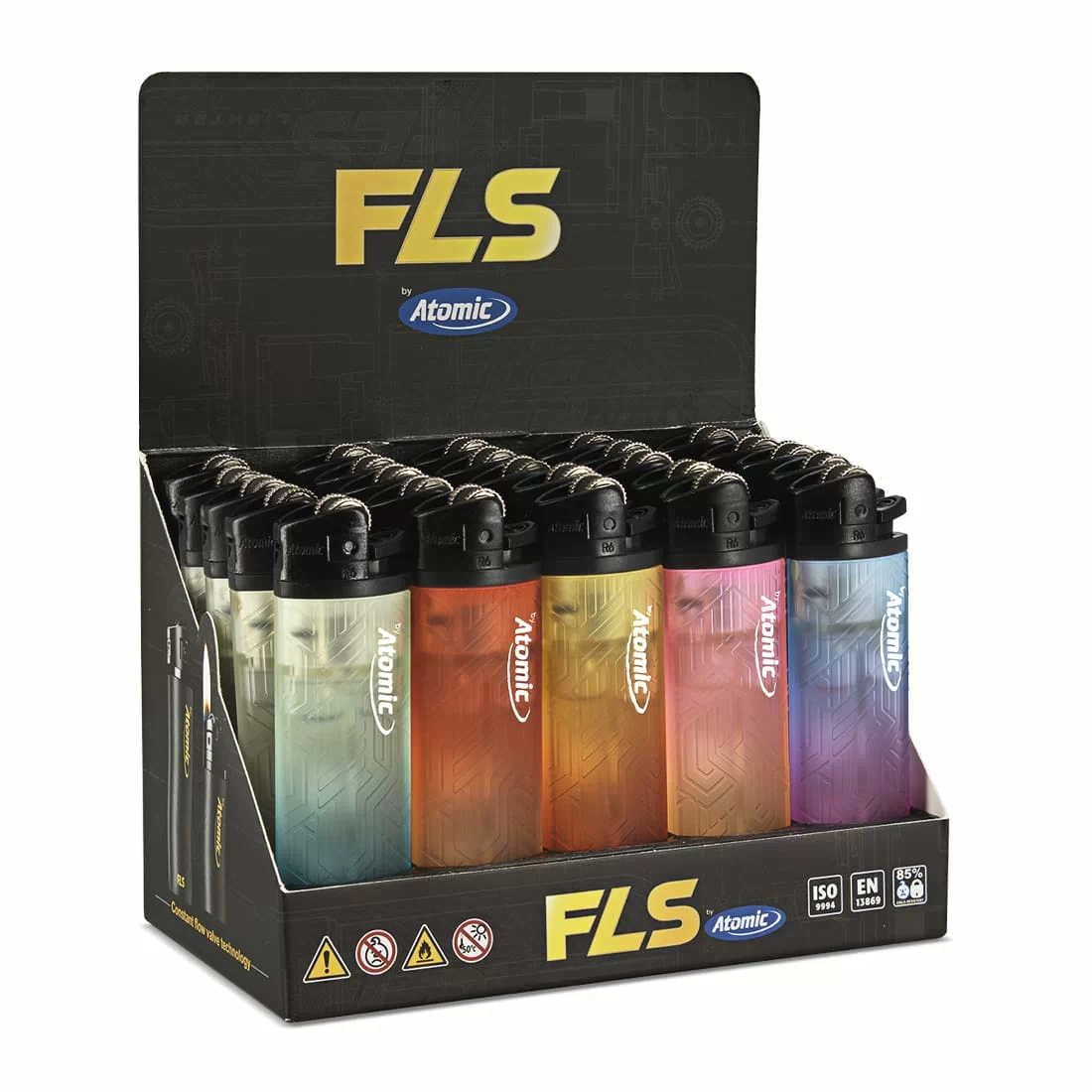 25 Briquets Colors Transparents Jetables
